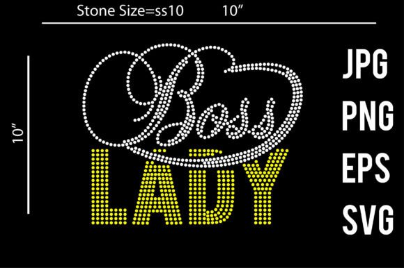 Boss Lady Rhinestone Template Design Graphic Crafts By Ragib