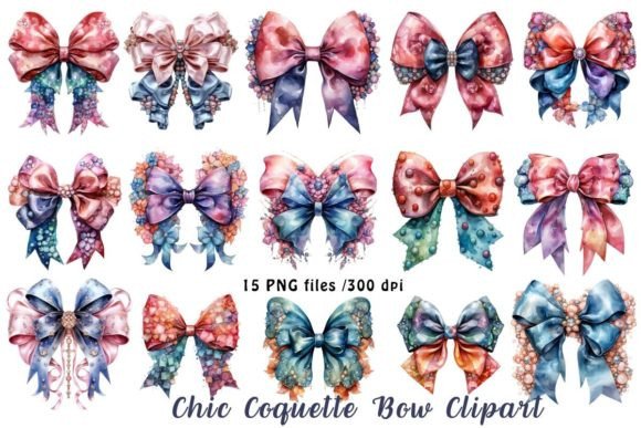 Chic Coquette Bow Clipart Graphic Illustrations By NeriaLi