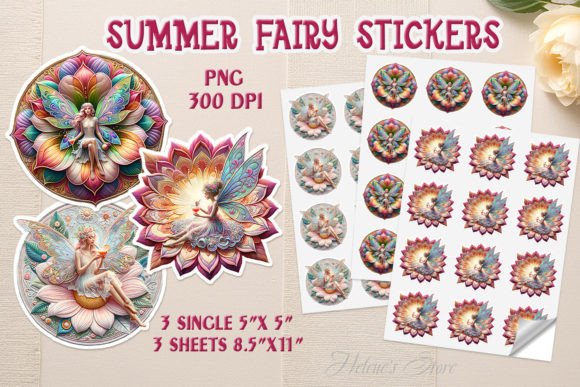 Magic Fairy Printable Stickers Design Grafik Druckbare Illustrationen Von Helene's store