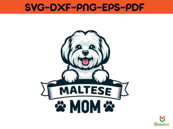 Maltese Mom Peeking Face T-shirt Grafika Projekty Koszulek Przez Uniquemart