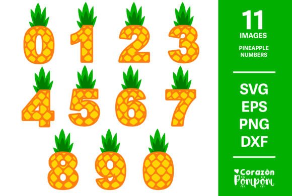 Pineapple Layered Numbers SVG Bundle Graphic 3D SVG By Corazon Pompom