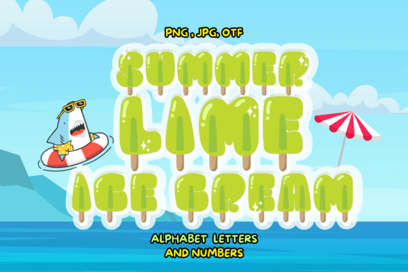 Summer Lime Ice Cream Color Fonts Font By VividDoodle