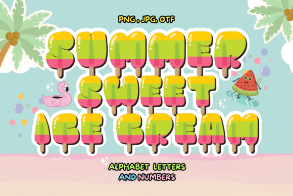 Summer Sweet Ice Cream Color Fonts Font By VividDoodle