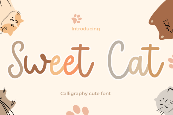 Sweet Cat Skript-Schriftarten Schriftart Von cocodesign