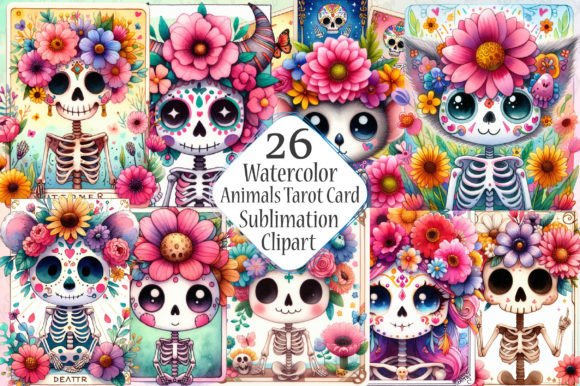 Animals Tarot Card Sublimation Clipart Graphic Illustrations By designhome