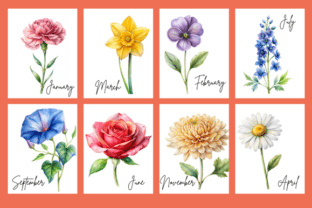 Birth Month Flower Clipart Bundle Graphic Illustrations By ProDesigner21 2