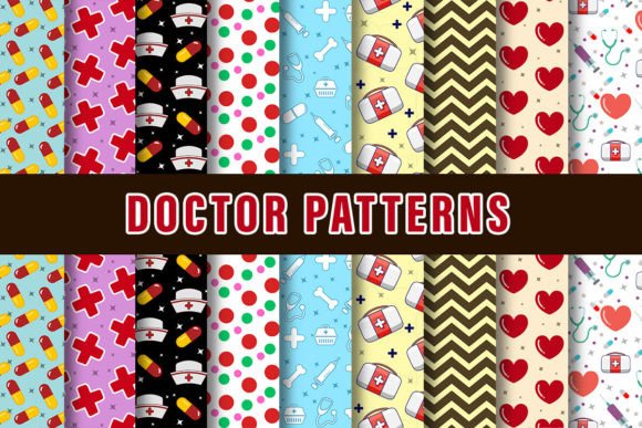 Doctor Digital Papers Medical Patterns Grafik Papier-Muster Von PiXimCreator
