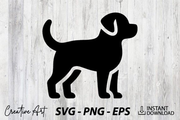 Dog Silhouette SVG Cut File Gráfico Ilustraciones Imprimibles Por Creative Art