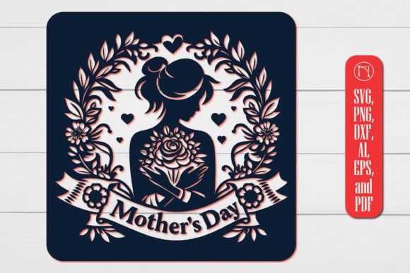 Mother's Day Laser-cut SVG File Gráfico SVG 3D Por NGISED