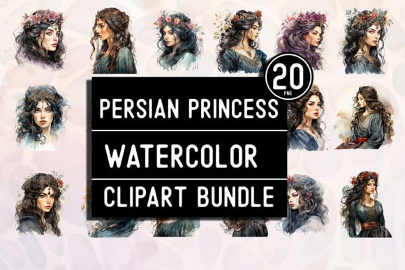 Persian Princess Watercolor Clipart Bund Graphic Illustrations By clipart_Live