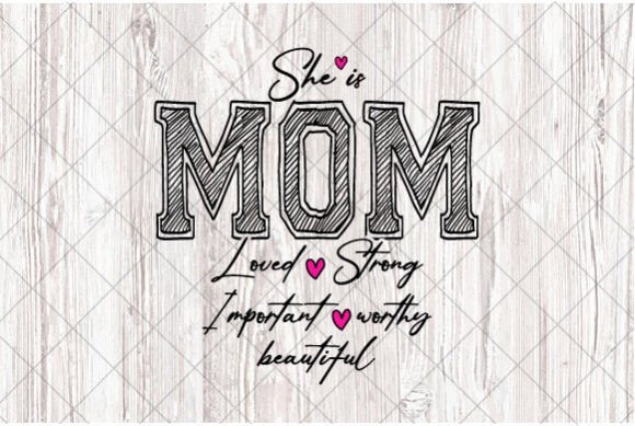 She is Mom SVG, Mother's Day Quotes PNG Gráfico Diseños de Camisetas Por createaip