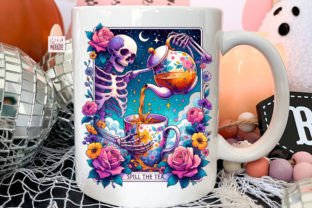 Skeleton Mama Tarot PNG Spill the Tea Graphic Print Templates By Pixel Paige Studio 1