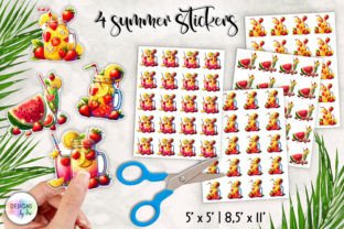 Summer Stickers, Beach Party Stickers Gráfico Manualidades Por Designs by Ira 2