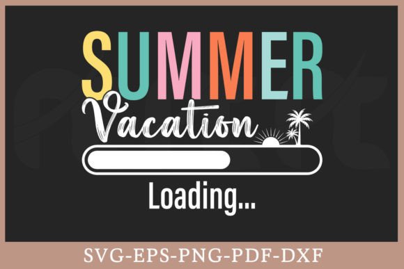 Summer Vacation Loading Vintage Shirt Gráfico Manualidades Por Craftabledesign