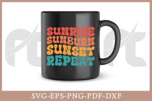 Sunrise Sunburn Sunset Repeat Retro SVG Illustration Artisanat Par Craftabledesign 3