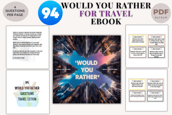 94 Would Your Rather Questions- Travel Graphic KDP Interiors By Nora as
