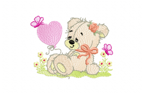 Baby Bear Baby Animals Embroidery Design By Reading Pillows Designs
