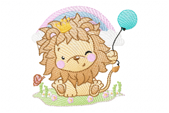 Baby Lion Baby Animals Embroidery Design By Reading Pillows Designs