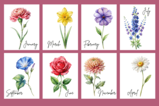 Birth Month Flower Clipart Bundle Graphic Illustrations By ProDesigner21 2
