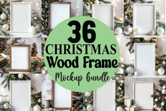 Christmas Wood Frame Mockup Bundle Graphic Product Mockups By MockupsEasy