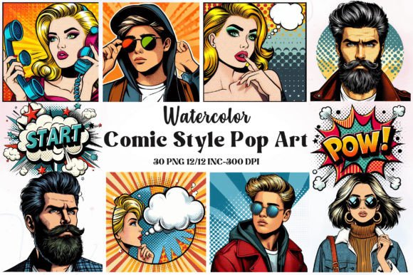 Comic Style Pop Art Sublimation Graphic Illustrations By RevolutionCraft