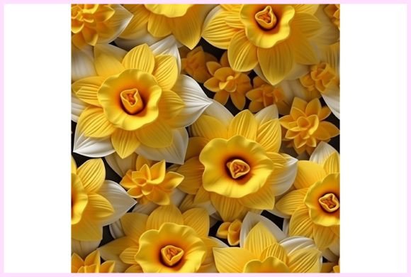 Daffodil Flowers Seamless Pattern Grafika Papierowe Wzory Przez Forhadx5