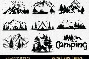 Mountain Camping Forest Tree SVG Bundle Graphic Crafts By happycutfiles 2
