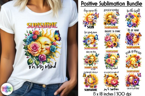 Positive Sunshine Quotes Bundle Graphic Illustrations By Designs by Ira