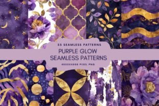 Purple Glow Seamless Patterns Graphic Patterns By Enchanted Marketing Imagery 1