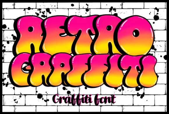 Retro Graffiti Fontes Coloridas Fonte Por Itme_digitalart