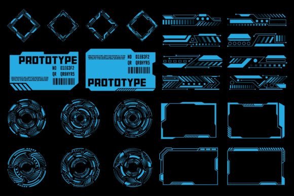 Set of Sci Fi Hud Interface Elements Graphic Web Elements By Ozan ID