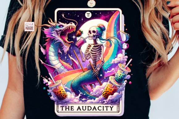 The Audacity Tarot PNG Mermaid Skeleton Graphic Print Templates By Pixel Paige Studio