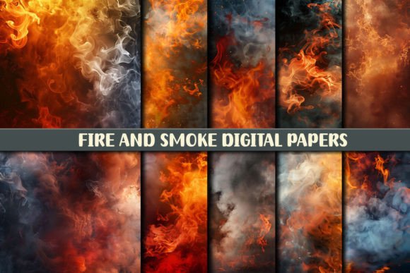 Fire and Smoke Digital Papers Graphic Backgrounds By protabsorkar11
