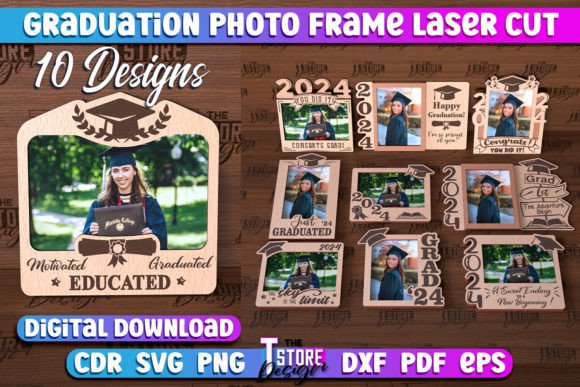 Graduation Photo Frame Laser Cut | CNC Illustration Artisanat Par The T Store Design