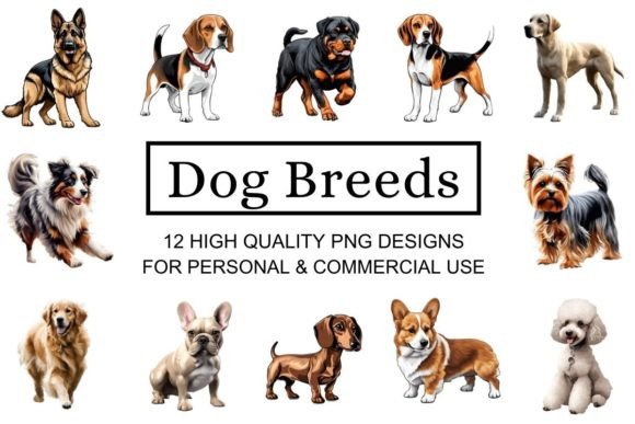 Pawsome Dog Breeds Clipart Graphic Illustrations By Catchy Ideaz