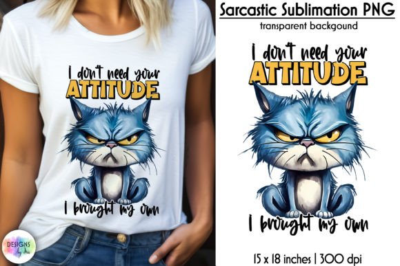 Sarcastic Quotes Grumpy Cat Sublimation Gráfico Ilustraciones Imprimibles Por Designs by Ira