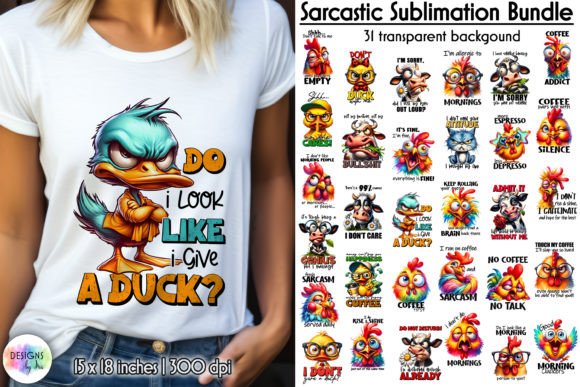 Sarcastic Sublimation Bundle, Funny Cows Grafik T-shirt Designs Von Designs by Ira