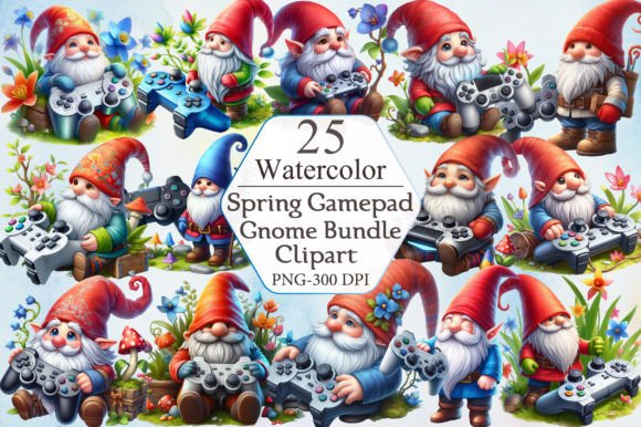 Spring Gamepad Gnome Sublimation Clipart Graphic Illustrations By ArtStory