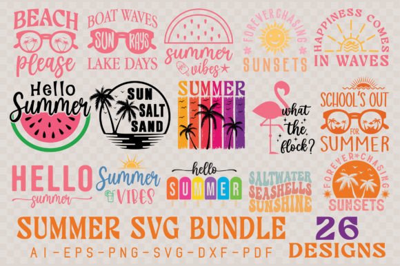 Summer SVG Bundle, Beach SVG Gráfico Designs de Camisetas Por TheCreativeCraftFiles