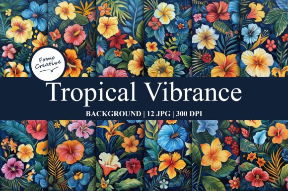 Tropical Vibrance Graphic Backgrounds By Fomo Creative