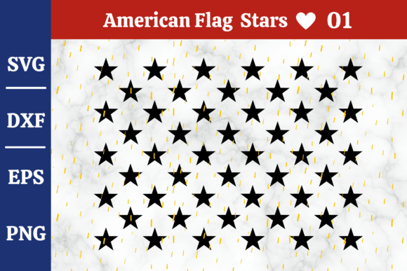 USA Flag 50 Stars SVG,Png,Dxf,Eps #01 Graphic Illustrations By momstercraft