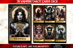 Vampire Tarot Cards, Horror Illustration Graphic AI Illustrations By Rewardy Game 1