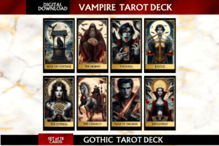 Vampire Tarot Cards, Horror Illustration Graphic AI Illustrations By Rewardy Game 2