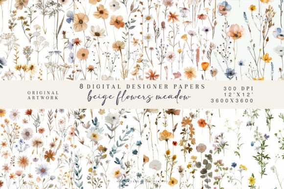 Meadow Flowers Seamless Pattern Set Graphic Patterns By Patishop Art