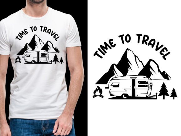 Time to Travel Adventure Tshirt Graphic T-shirt Designs By ui.sahirsulaiman