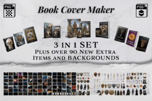 3 in 1 Fantasy Book Cover Maker Mega Set Graphic Print Templates By Alavays 1