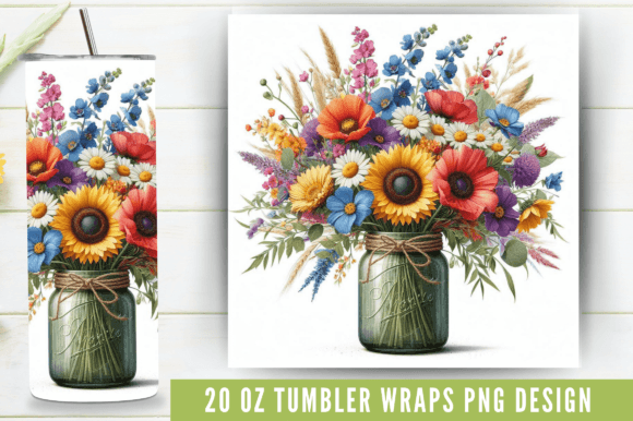 3d Boho Wild Flower 20 Oz Skinny Tumbler Graphic Illustrations By Craft Fair