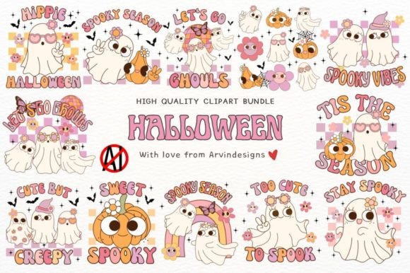 Cute Groovy Halloween, Png Sublimation Graphic Illustrations By ArvinDesigns
