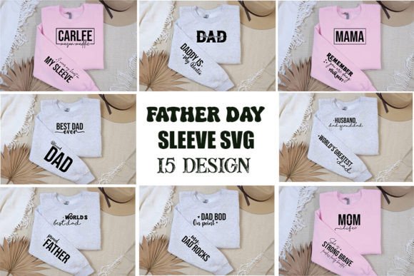 Dad Sleeve Sweatshirt SVG Bundle Gráfico Manualidades Por Svg Store