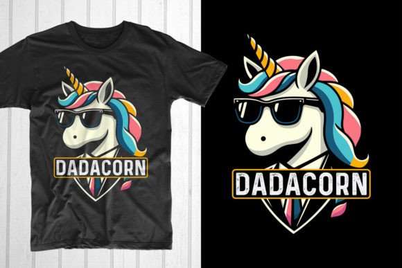 Dadacorn. Unicorn Dad T-shirt Graphic T-shirt Designs By T-Shirt Pond